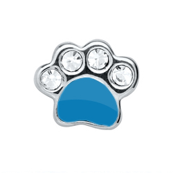 charm Huellita de perro azul con piedras