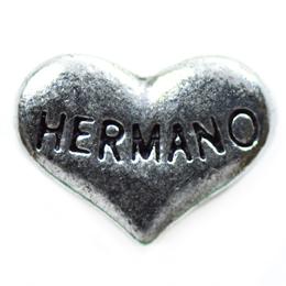 Charm corazon plata hermano