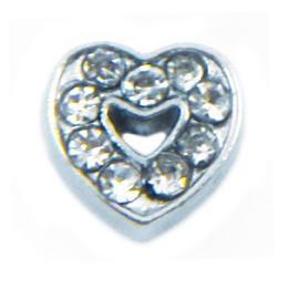 Charm corazon plata piedras