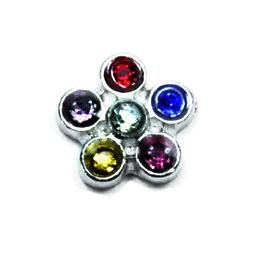 Charm flor colores piedras