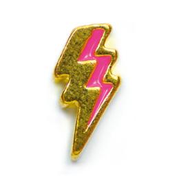 Charm rayo dorado con rosa