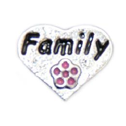 charm corazon plata family con flor