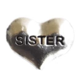 CHARM CORAZON PLATA SISTER