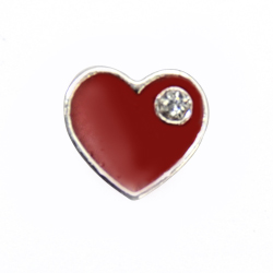 charm corazon rojo piedras