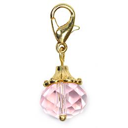 Dangle dorado piedra rosa