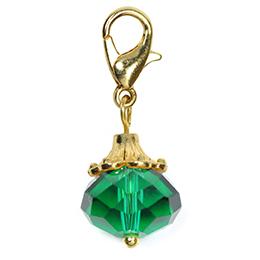 dangle dorado piedra verde olivo