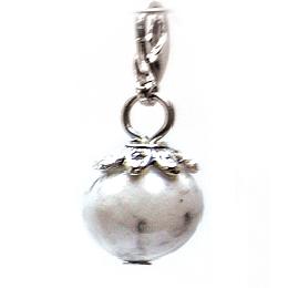 Dangle perla platinada