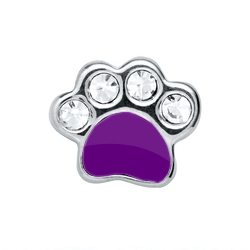 charm Huellitas de perro moradas con piedras