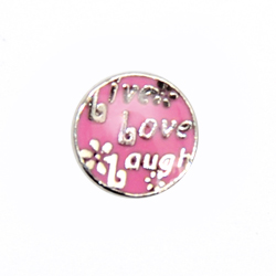 Live, Love Laugh rosa para lockets Dolphin Memories