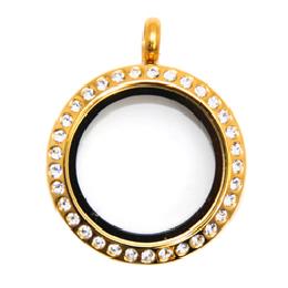 Locket dorado mediano piedras