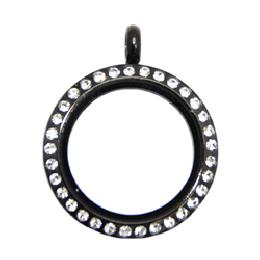 Locket negro mediano piedras