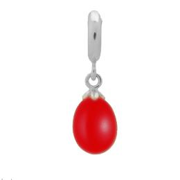 Perla granate bisel plata